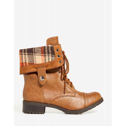 Incaltaminte Femei CheapChic Cabin Life Combat Boot Cognac