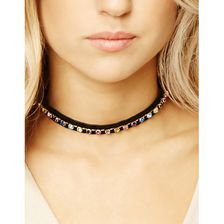 Bijuterii Femei Forever21 Velvet Rhinestone Choker Goldblack