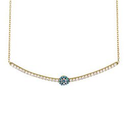 Bijuterii Femei Argento Vivo 18K Gold Plated Sterling Silver Turquoise Curved Bar Necklace GOLD