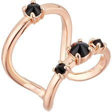 Rebecca Minkoff Stone Negative Space Ring Rose Gold with Jet