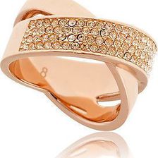Michael Kors Rose Gold PVD Criss Cross Pave Ring - Size 8 N/A