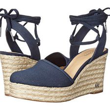 Incaltaminte Femei Michael Kors Margie Closed Toe Wedge Navy Small Weave Canvas