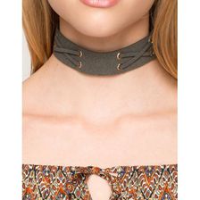 Bijuterii Femei CheapChic Getaway Lace Up Choker Olive