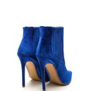 Incaltaminte Femei CheapChic Sleek Attack Pointy Velvet Booties Blue