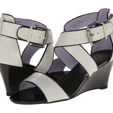 Johnston & Murphy Marlena Cross Ankle White Napa/Black Patent