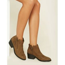 Incaltaminte Femei Forever21 Faux Suede Ankle Booties Olive