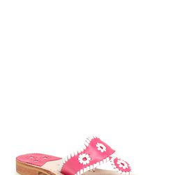 Incaltaminte Femei Jack Rogers Whipstitched Flip-Flop Sandal BRIGHT PINK- WHITE