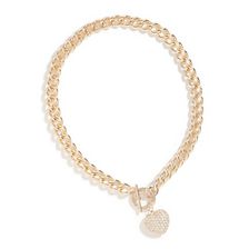 Bijuterii Femei GUESS Gold-Tone Rhinestone Heart Necklace gold