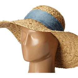Accesorii Femei Betsey Johnson Sequin Floppy Hat with Freyed Denim Band Natural