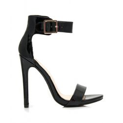 Incaltaminte Femei CheapChic Strapped On Faux Patent Heels Black