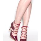 Incaltaminte Femei CheapChic On Your Merry Way Pointy Lace-up Heels Burgundy