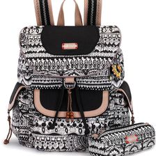 Sakroots Artist Circle Flap Backpack Black And White One World