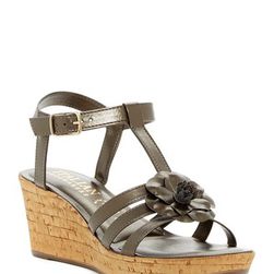 Incaltaminte Femei Italian Shoemakers Strappy Floral Wedge Sandal TAUPE