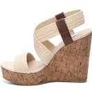 Incaltaminte Femei Steve Madden Elika Wedge Sandal CreamBrown