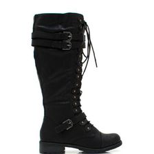 Incaltaminte Femei CheapChic Double Buckle Faux Leather Boots Black
