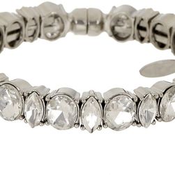 Natasha Accessories Crystal Marquis & Oval Bracelet SILVER