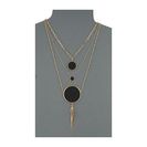 Bijuterii Femei Rebecca Minkoff Leather Inlet Statement Necklace GoldBlack