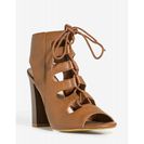 Incaltaminte Femei CheapChic Stash-01v Cut Throat Lace Up Bootie Cognac