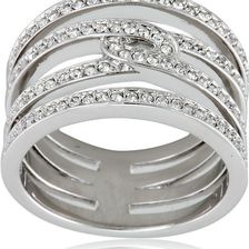 Swarovski Creativity Silver-Tone Ring - Size 8 N/A