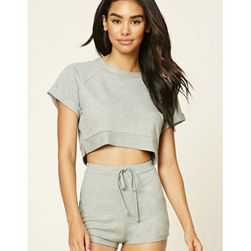 Bijuterii Femei Forever21 French Terry Cuffed Shorts Heather grey