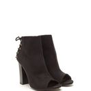 Incaltaminte Femei CheapChic Back Talk Laced-up Chunky Booties Black