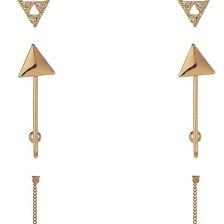 Steve Madden Textured Triangle, Arrow, & Dangle Earring Set GOLD