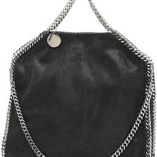 Stella McCartney Shaggy Deer Falabella Fold Over Tote Bag BLACK