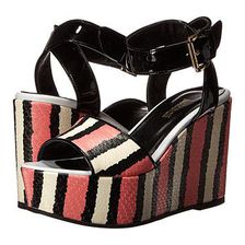 Incaltaminte Femei Just Cavalli Striped Printed Leather and Patent Leather Pink