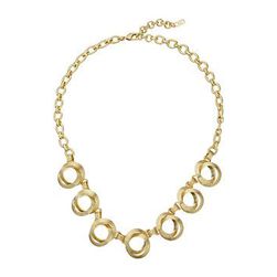 Bijuterii Femei Cole Haan Double Circle Frontal Necklace Brushed Gold
