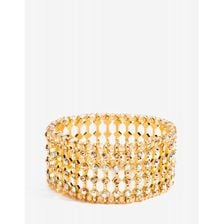 Bijuterii Femei CheapChic Dia Grid Rhinestone Stretch Bracelet Met Gold