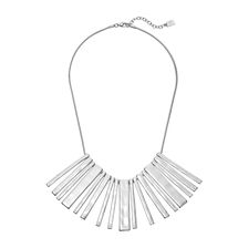Ralph Lauren Downtown Chic 18" Chain Necklace w/ Bar Drops Silver