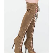 Incaltaminte Femei CheapChic Revamp Faux Suede Over-the-knee Boots Olive