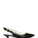 Incaltaminte Femei Anne Klein Black Expert Reptile Embossed Pointed Toe Low Heel Slingback Pumps Black