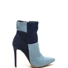 Incaltaminte Femei CheapChic Light Or Dark Washed Denim Booties Blue