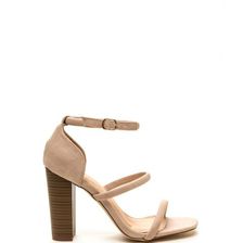 Incaltaminte Femei CheapChic Sleek Step Triple Strap Heels Nude