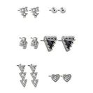 Bijuterii Femei GUESS Silver-Tone 6-Piece Stud Earrings Set silver