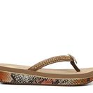 Incaltaminte Femei VOLATILE Harper Wedge Sandal BeigeMulticolor Snake