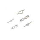 Bijuterii Femei Forever21 Rhinestone Midi Ring Set Silverclear
