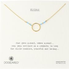Dogeared Karma Turquoise Seed Bead Necklace Gold Dipped