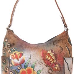 Anuschka Handbags Hobo with Side Pockets Premium Floral Safari