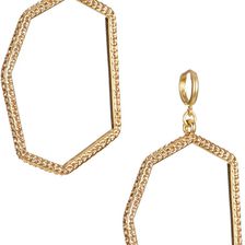 Vince Camuto Huggie Statement Open Crystal Dangle Earrings GOLD OX-CRYSTAL