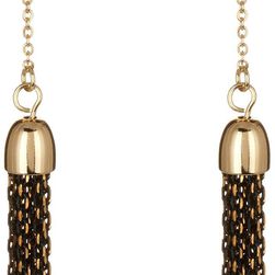 14th & Union Tassel Linear Drop Earrings BLACK-GOLD