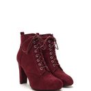 Incaltaminte Femei CheapChic Work To Play Faux Suede Chunky Booties Burgundy