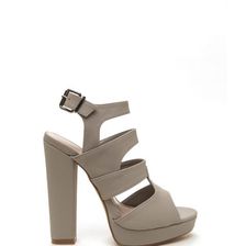 Incaltaminte Femei CheapChic Strappy Days Chunky Caged Platform Heels Grey
