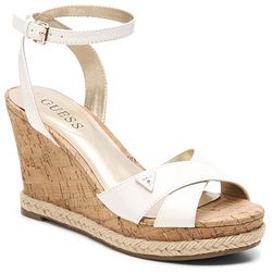 Incaltaminte Femei GUESS Madolyn Patent Wedge Sandal White