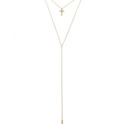 Bijuterii Femei Forever21 Layered Cross Pendant Necklace Goldclear