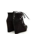 Incaltaminte Femei CheapChic High Drama Cut-out Lace-up Wedges Black