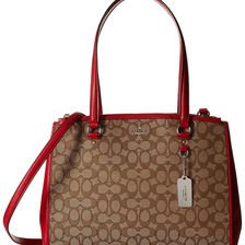 COACH Signature Stanton Carryall Khaki/True Red