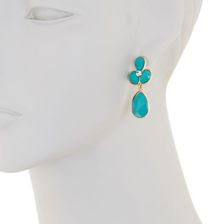 Bijuterii Femei Natasha Accessories Crystal Faceted Teardrop Dangle Earrings BLUE