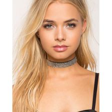 Bijuterii Femei CheapChic Pretty Punk Lurex Ribbon Choker Met Slvr